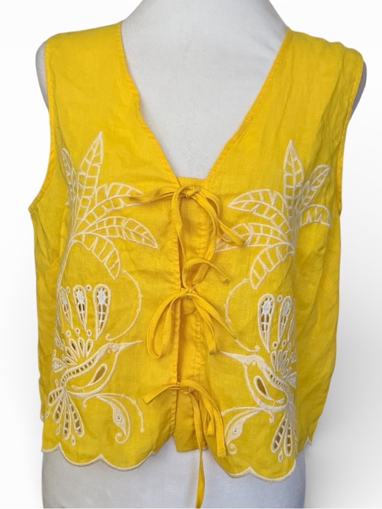 Christian Siriano Tops - NEW Christian Siriano Yellow Embellished Crop Tank Top SZ MEDIUM